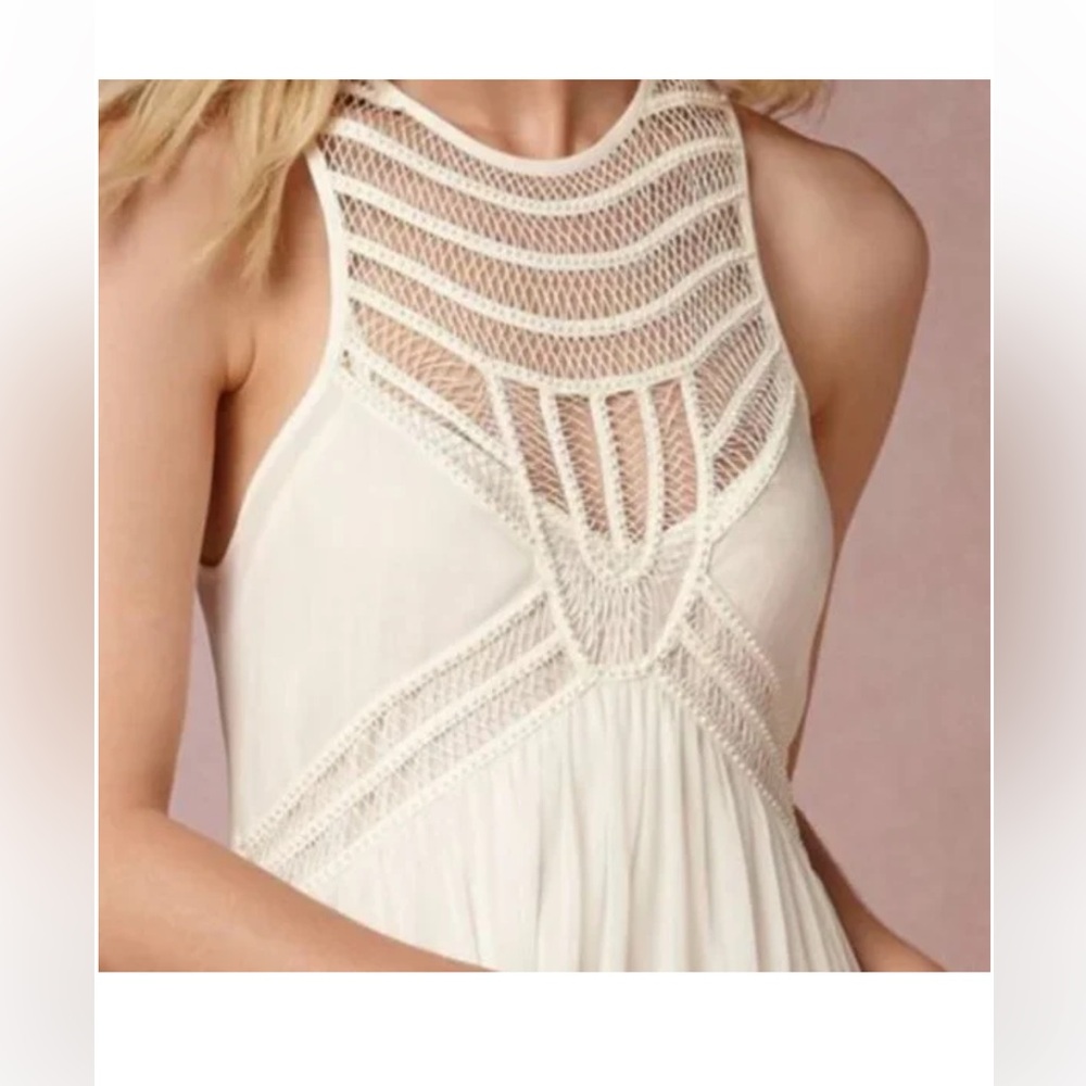 BHLDN twelfth st jessalyn white sleeveless maxi bridal dress size 4 - Picture 3 of 15